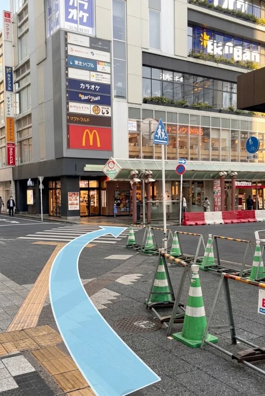 蒲田院への道順 2:マクドナルドを目印に直進します